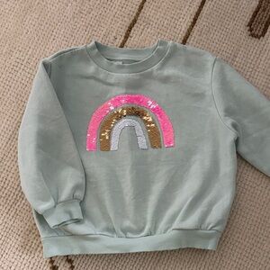H&M Mint Sweatshirt with Sequin Rainbow